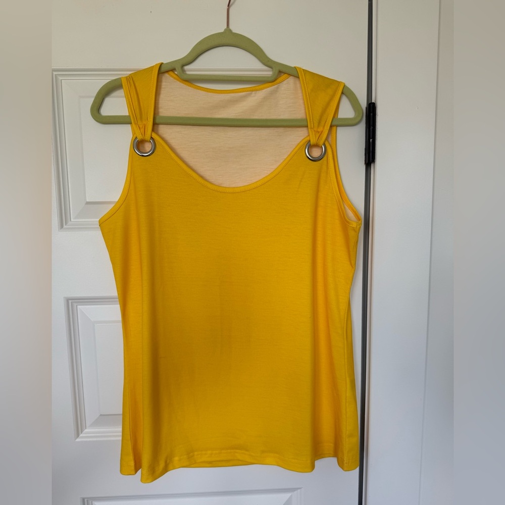 NWOT Sunny Yellow Tank Top with Ring Accents